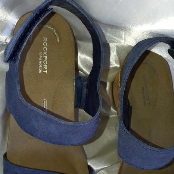 ❌SOLD❌   Rockport Blue Cork Wedge Sandal 9 - Picture 3 of 12